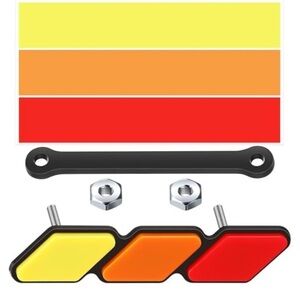 Sets Tri Color Grille Badge Emblem Classic Retro Tri Color Stripe Decal Sticker